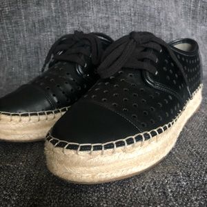 Nine West Lace Up Espadrille Platform Shoes